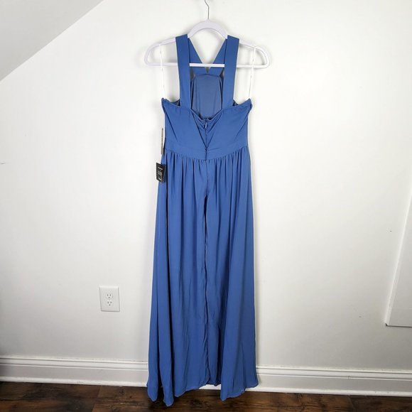 NWT Lulus Air Of Romance Blue Gown Maxi Dress Size Medium - Picture 10 of 13